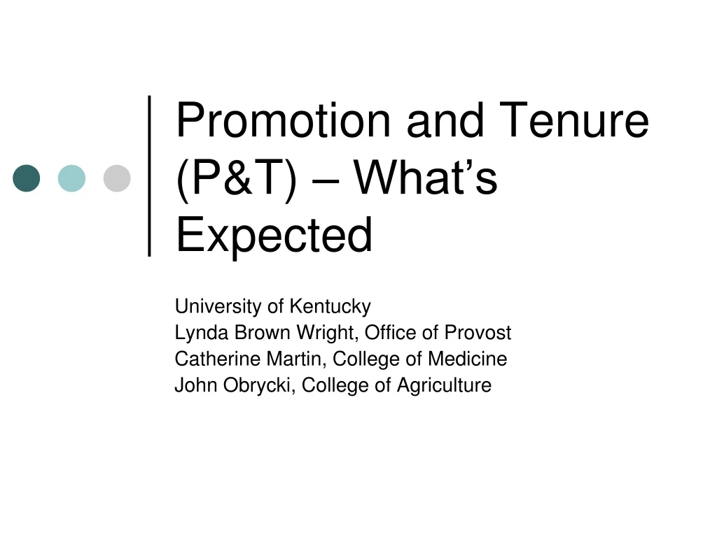 promotion and tenure p t what s expected