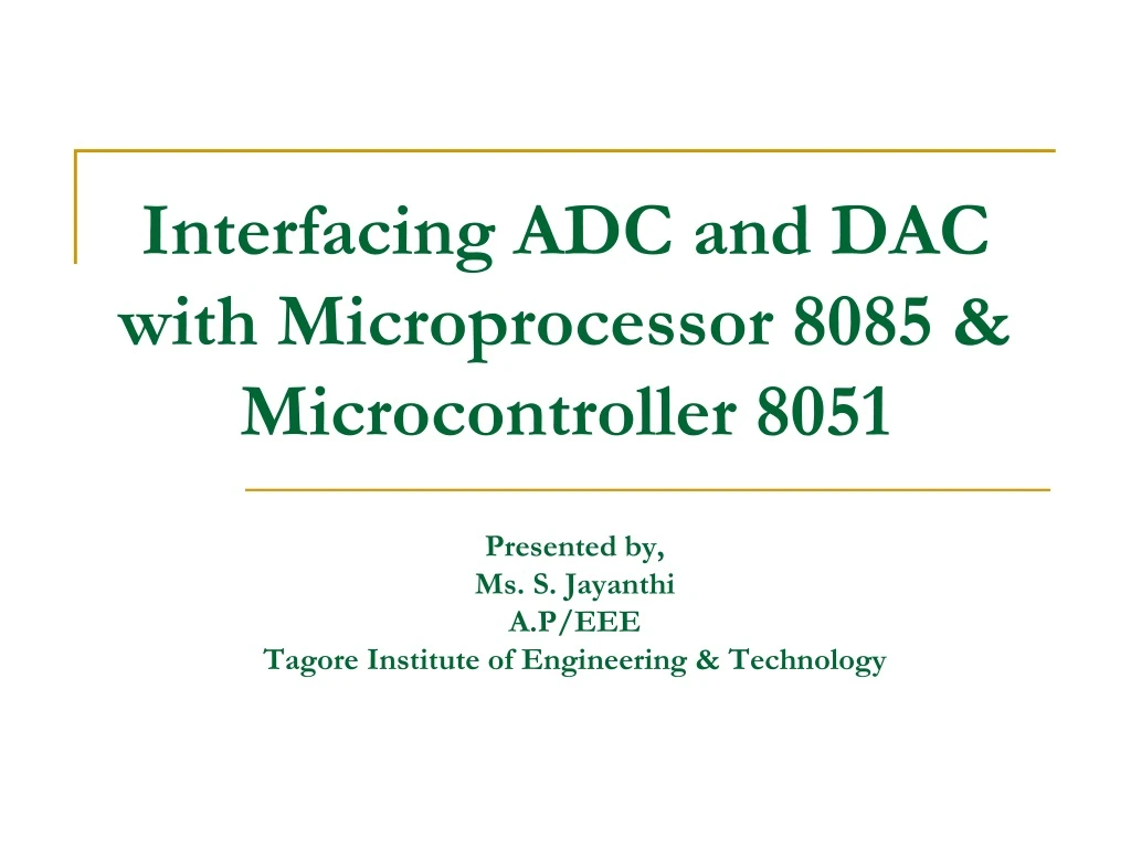 interfacing adc and dac with microprocessor 8085 microcontroller 8051