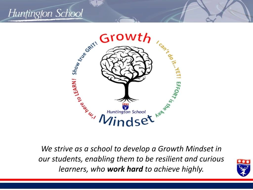 we strive as a school to develop a growth mindset