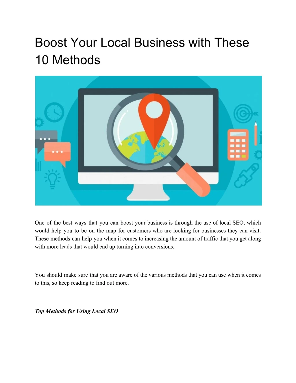boost your local business with these 10 methods
