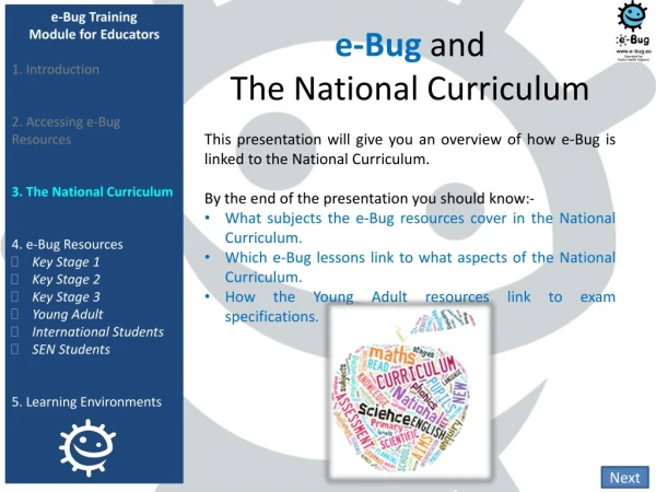 e -Bug and The National Curriculum