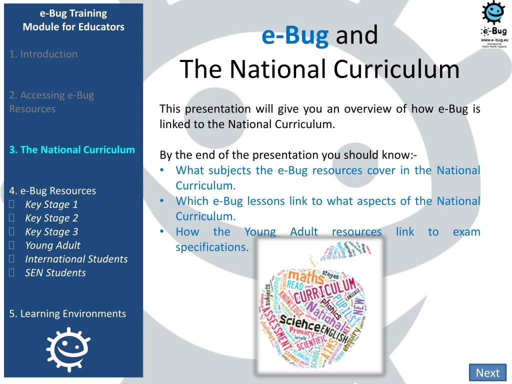 e bug training module for educators