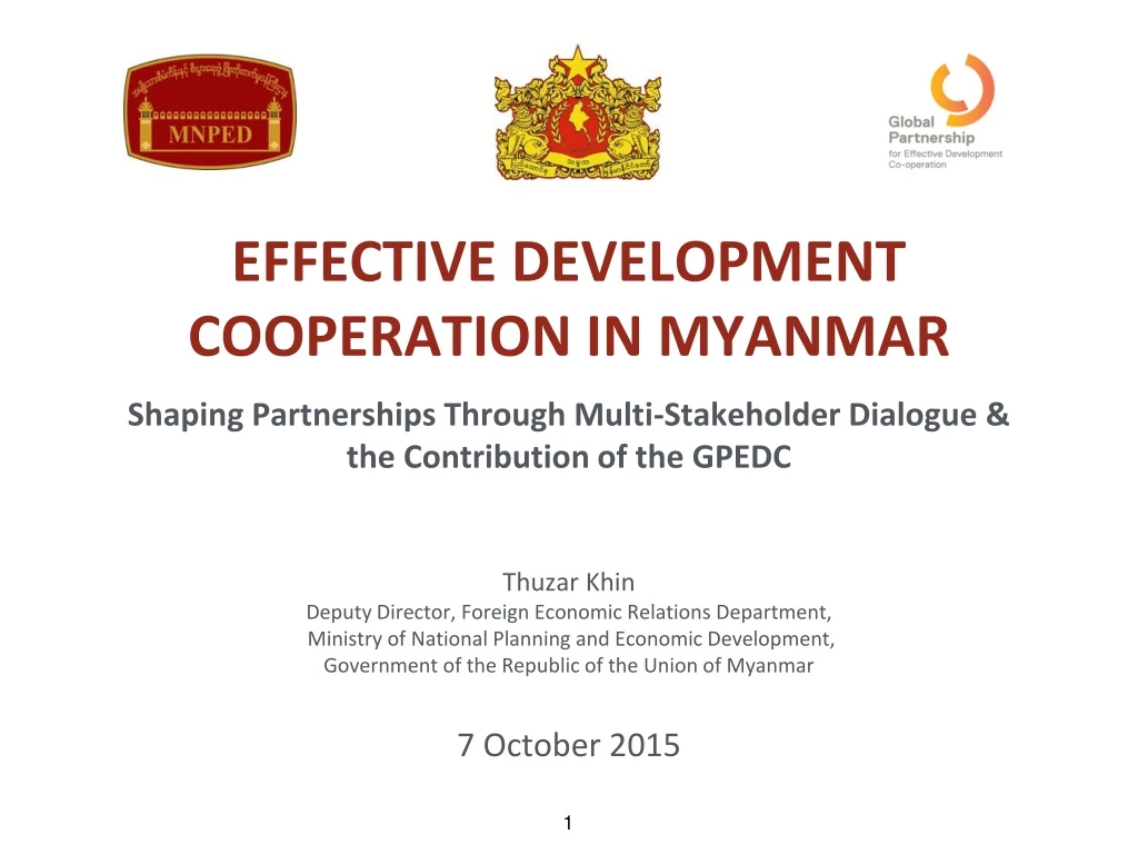 effective development cooperation in myanmar