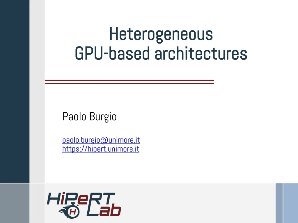 heterogeneous gpu based architectures