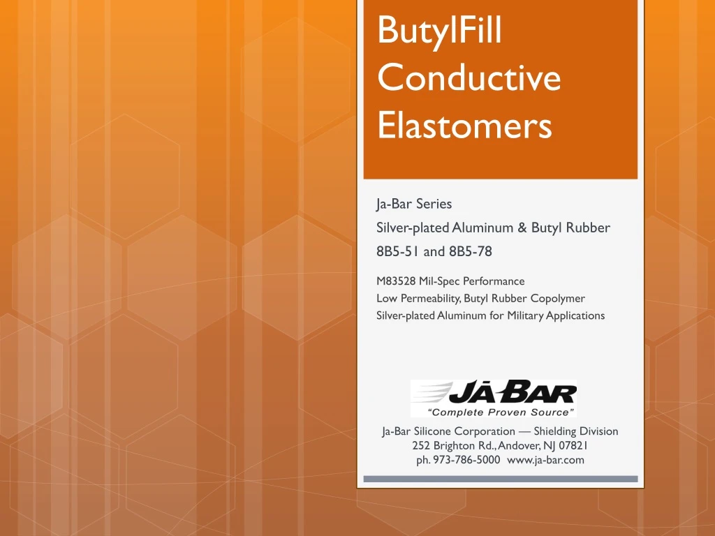 butylfill conductive elastomers