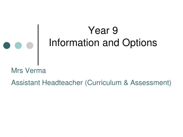 Year 9 Information and Options