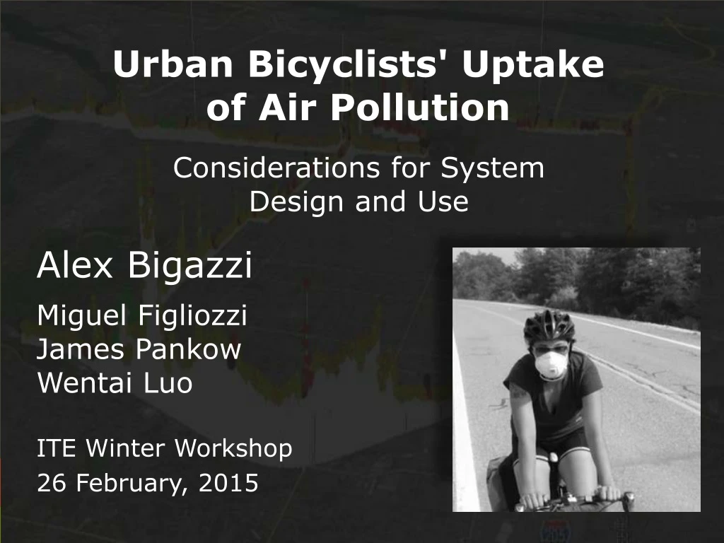 urban bicyclists uptake of air pollution