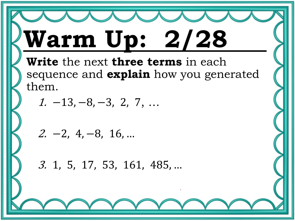 warm up 2 28