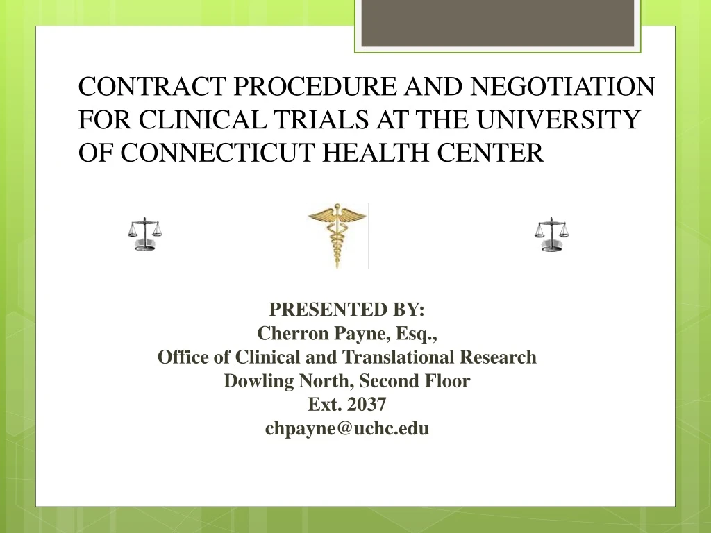 contract procedure and negotiation for clinical