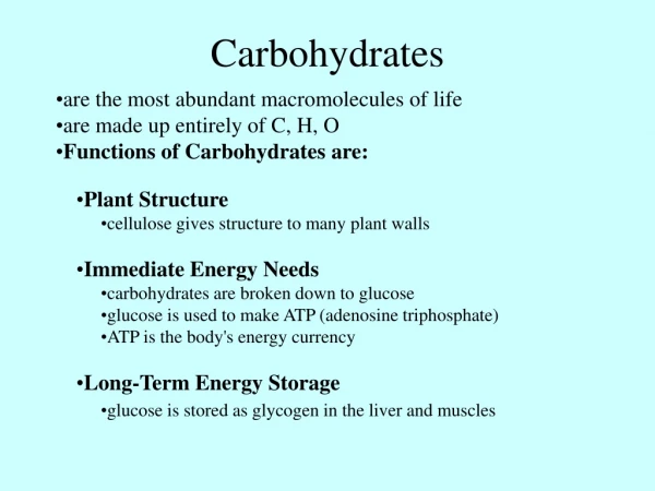 Carbohydrates