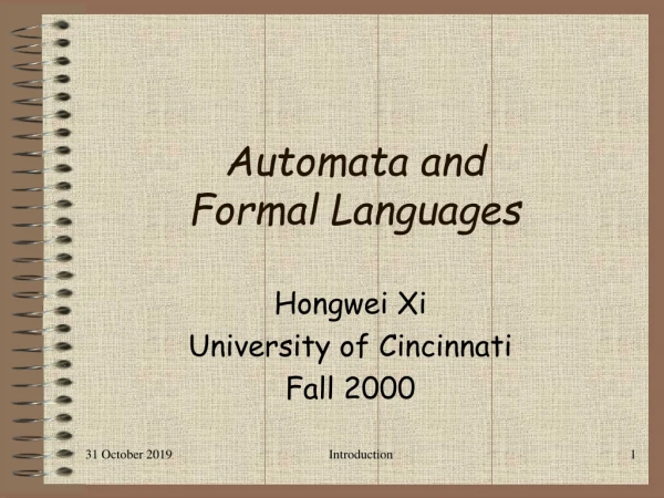 Automata and Formal Languages