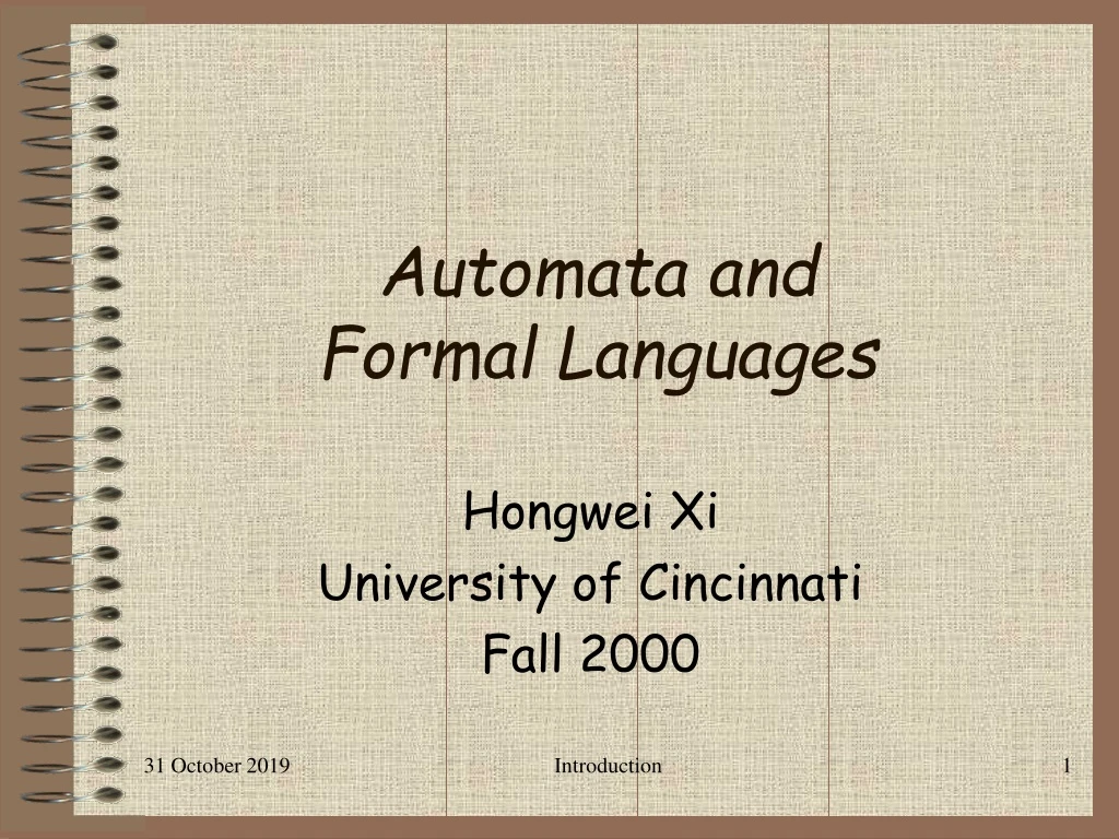 automata and formal languages