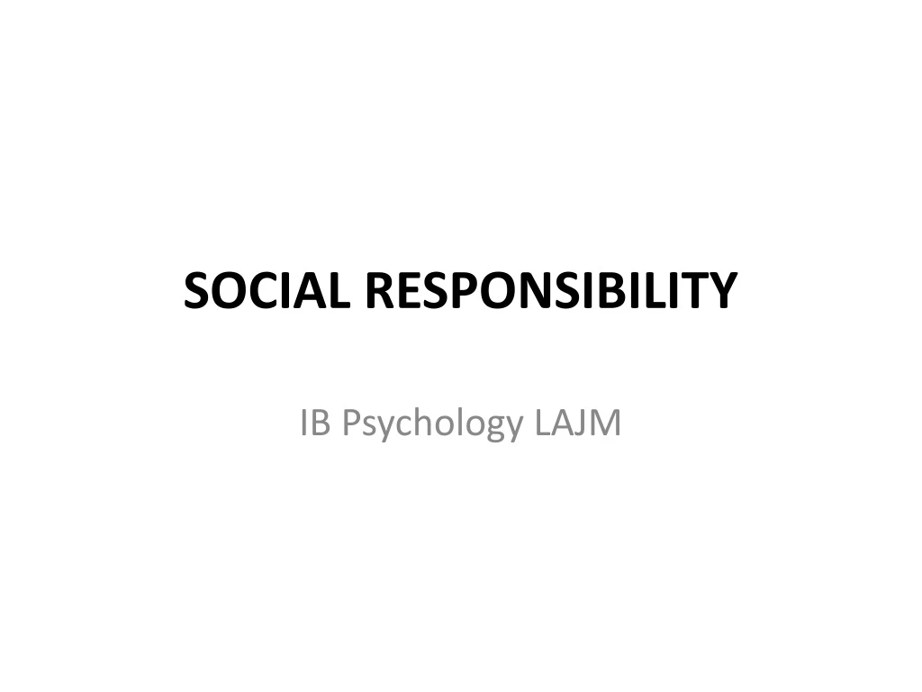 social responsibility