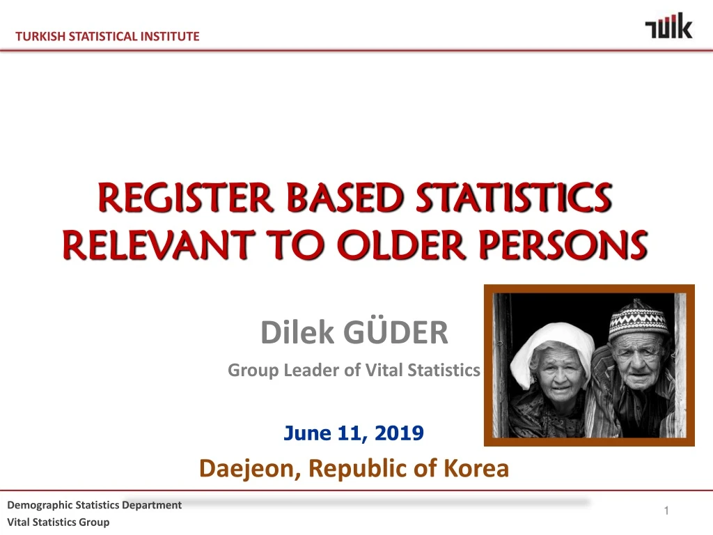 register based statistics rel e v a nt to older persons