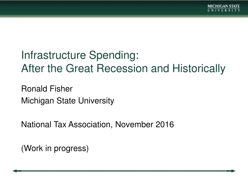 infrastructure spending after the great recession and historically