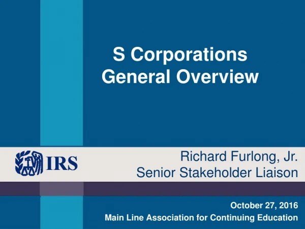S Corporations General Overview