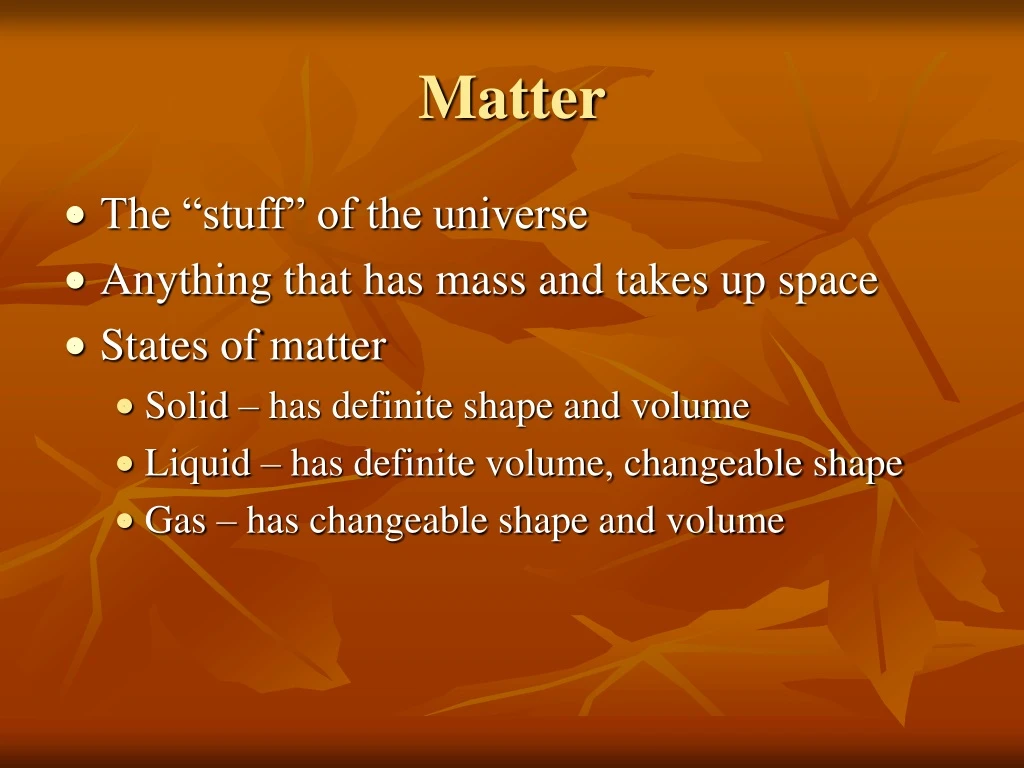 matter