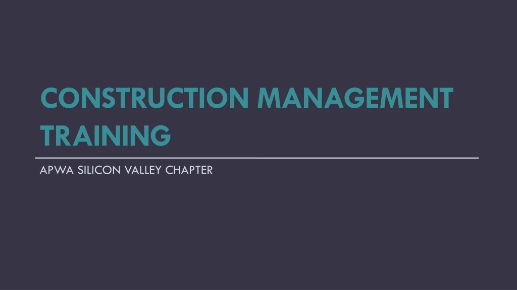 construction management training