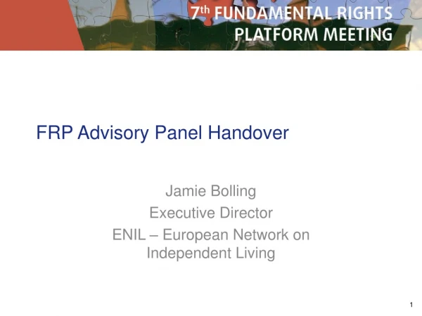 FRP Advisory Panel Handover
