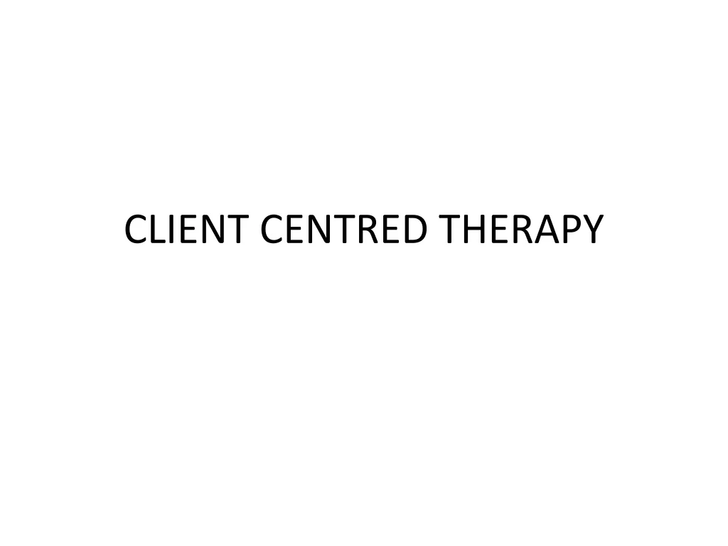 client centred therapy