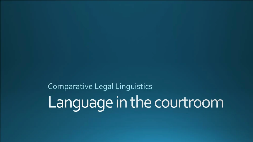 comparative legal linguistics