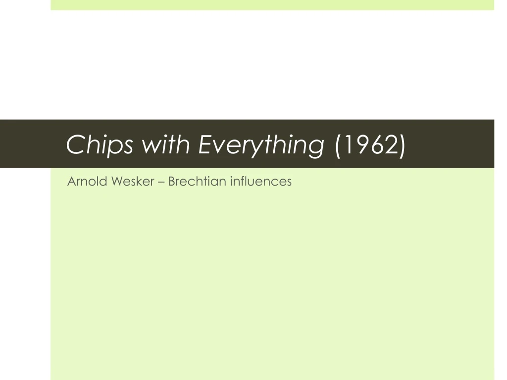 chips with everything 1962