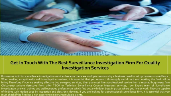 Get in touch with the best surveillance investigation firm for quality investigation services