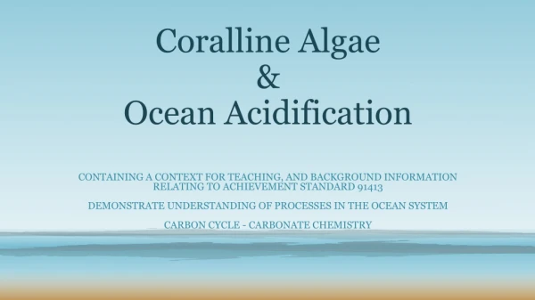 Coralline Algae &amp; Ocean Acidification