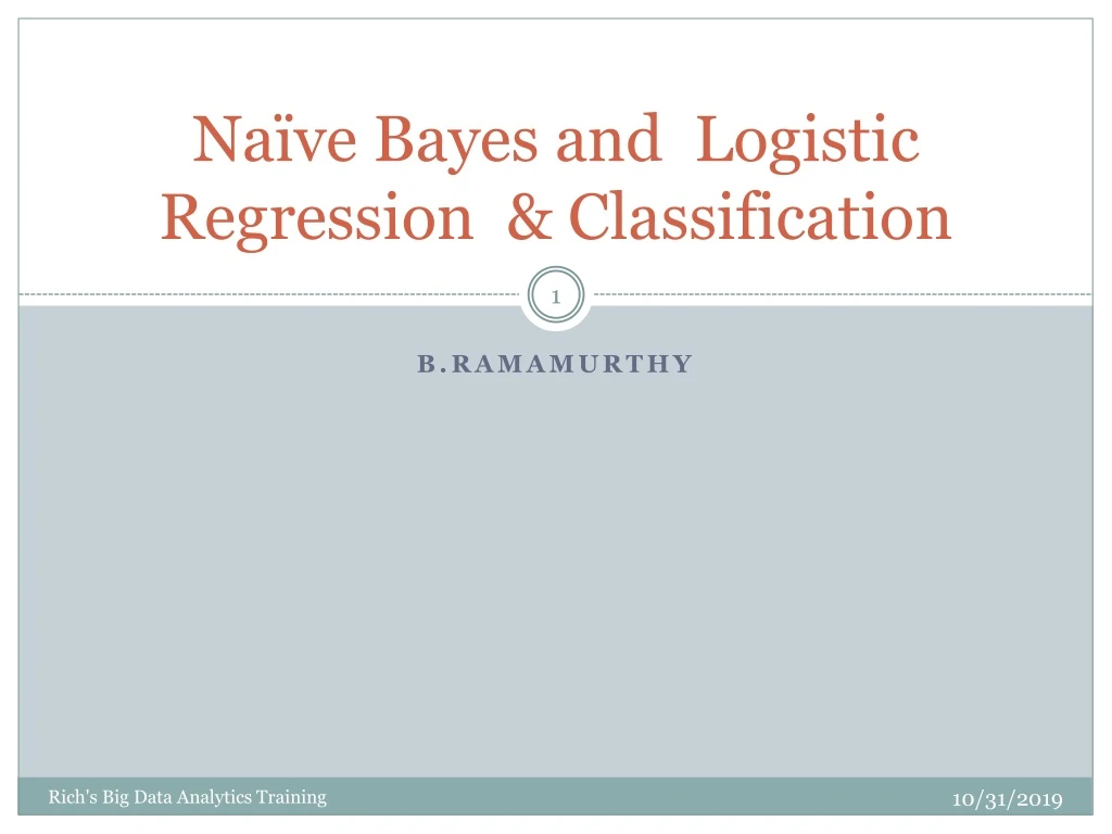 na ve bayes and logistic regression classification