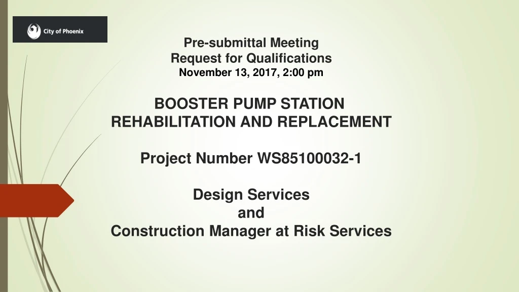 pre submittal meeting request for qualifications
