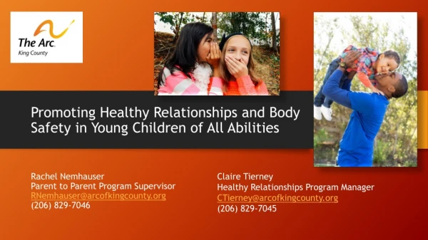 Promoting Healthy Relationships and Body Safety in Young Children of All Abilities