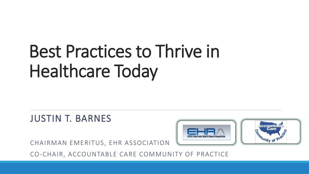 best practices to thrive in healthcare today