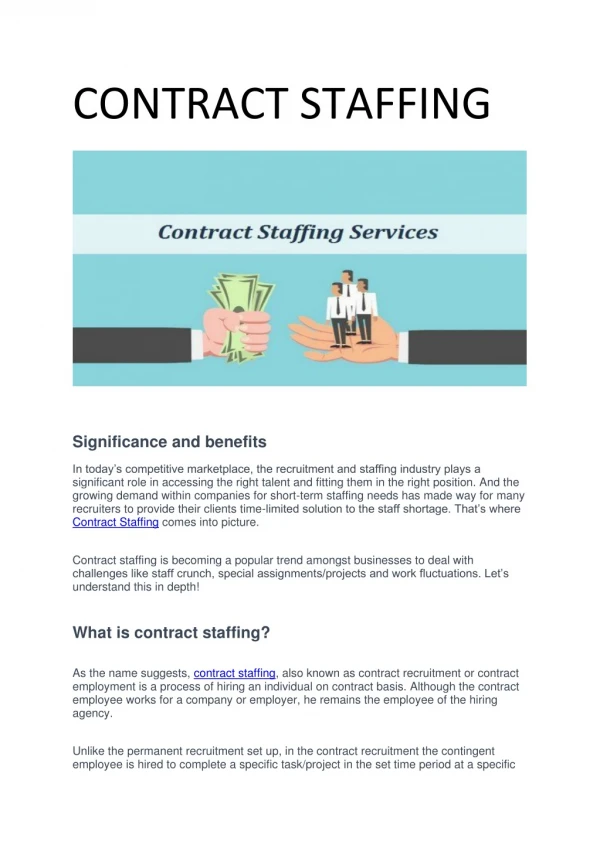 Contract Staffing Services