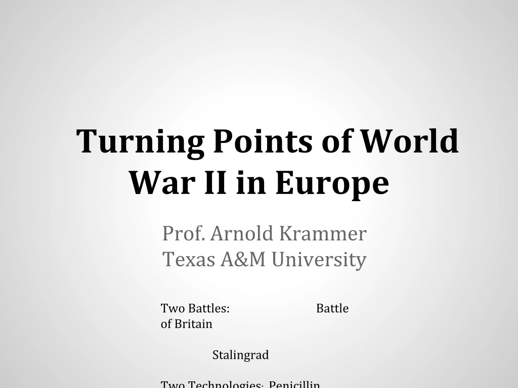 turning points of world war ii in europe