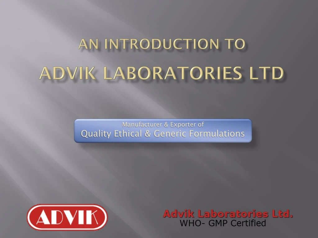 an introduction to advik laboratories ltd