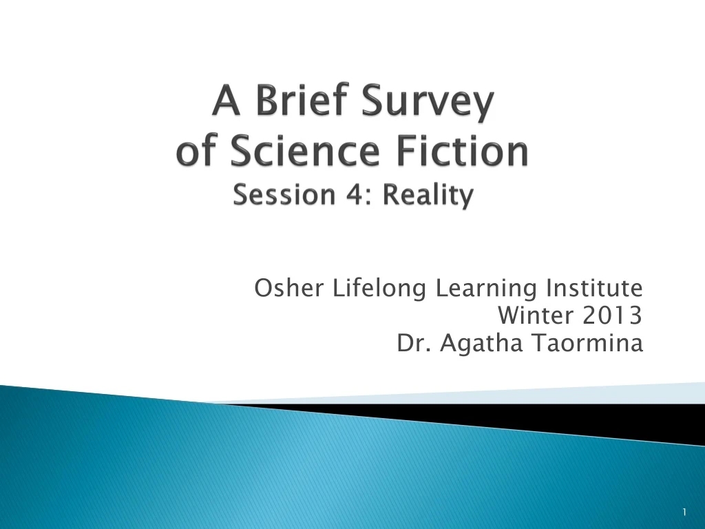 a brief survey of science fiction session 4 reality