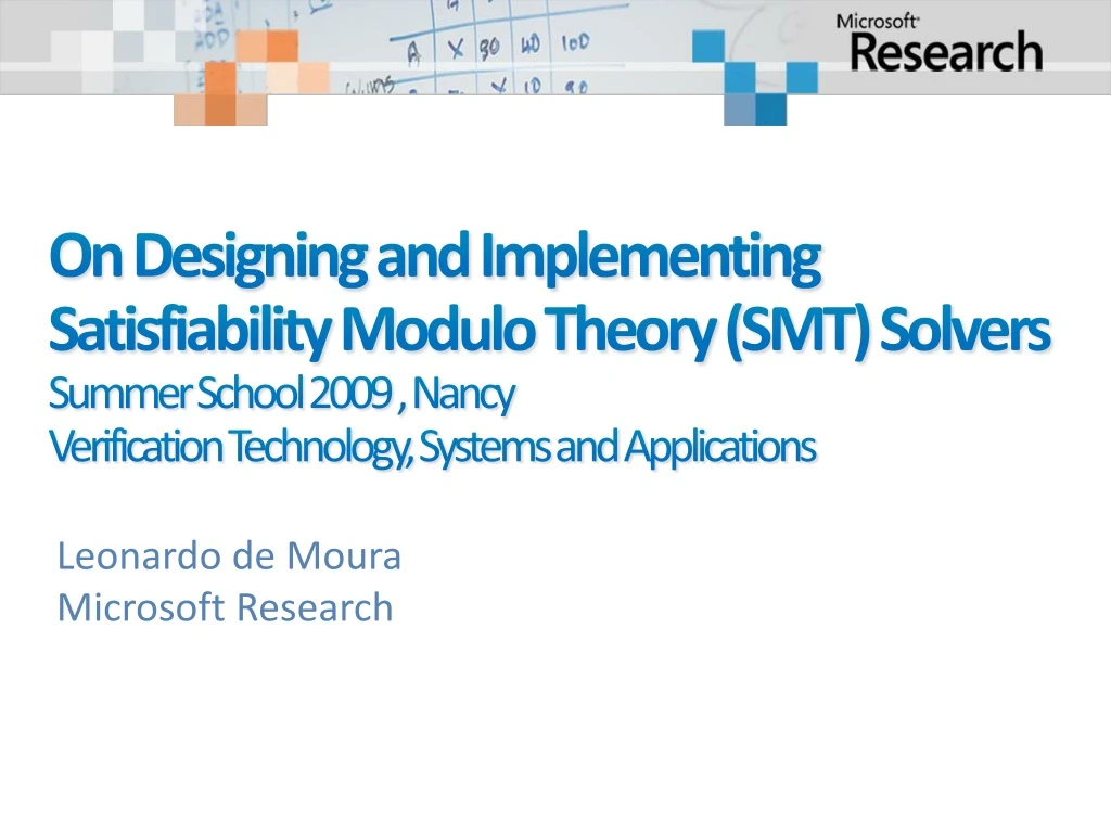 leonardo de moura microsoft research