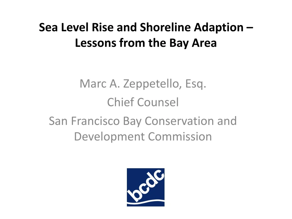 sea level rise and shoreline adaption lessons from the bay area