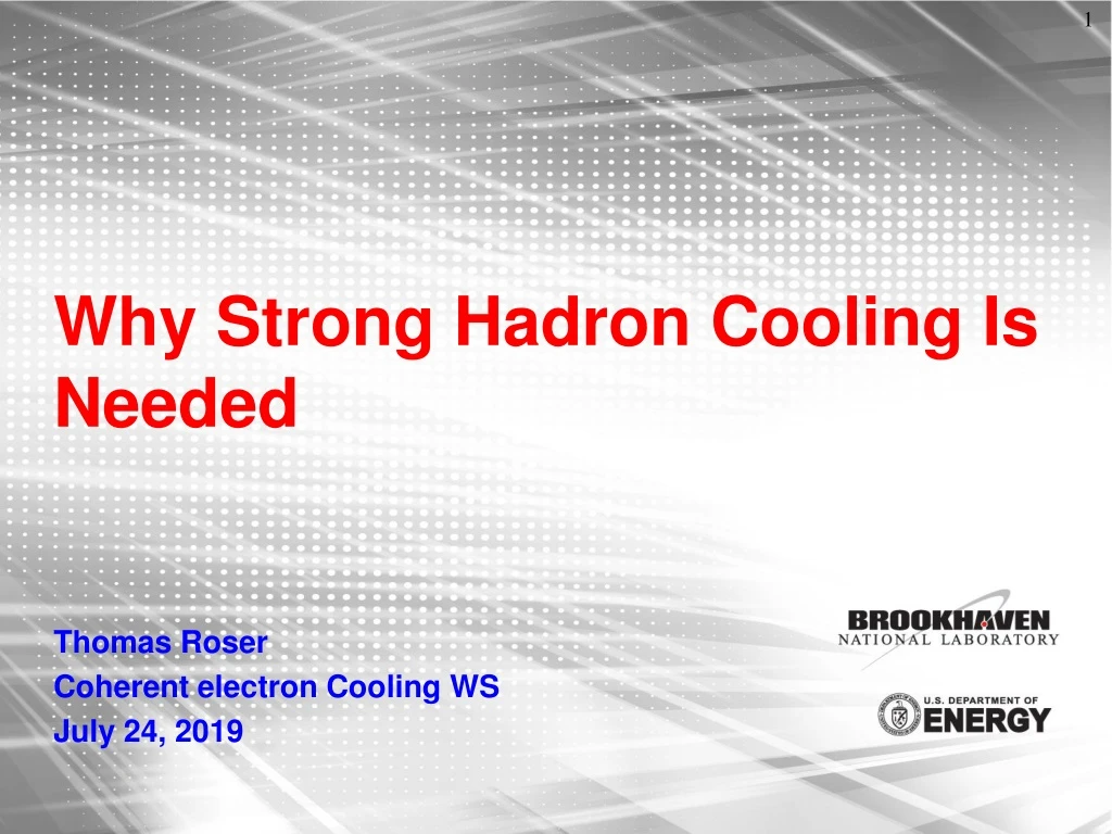 why strong hadron cooling is needed