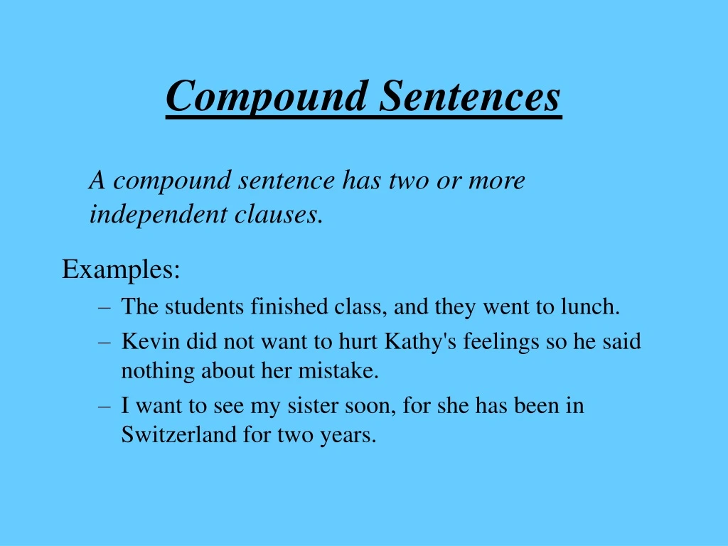 compound sentences