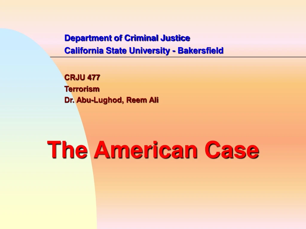 department of criminal justice california state