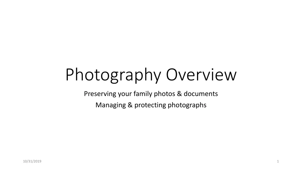 photography overview