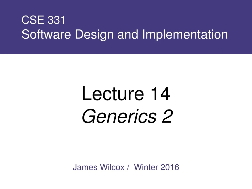 cse 331 software design and implementation