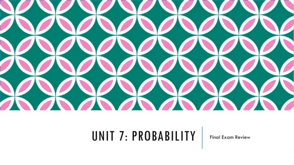 Unit 7 : Probability