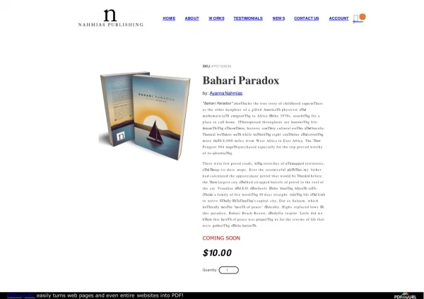 Buy Childhood Experiences Book Online - Bahari Paradox - Nahmias Publishing LLC