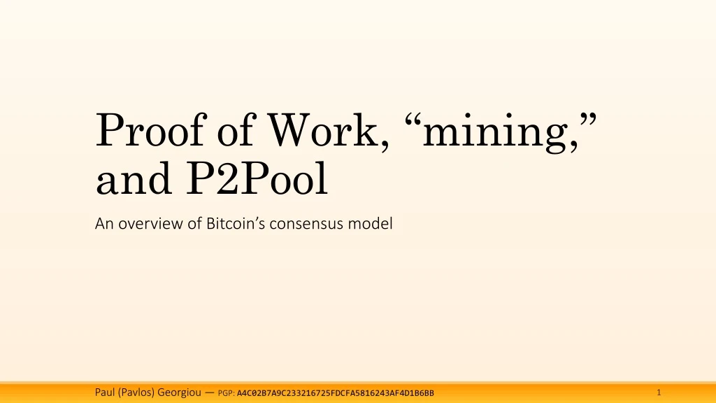 proof of work mining and p2pool