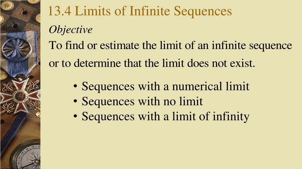 13 4 limits of infinite sequences