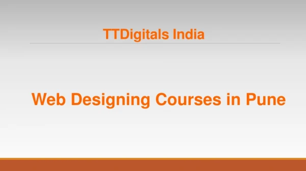 Website Design Courses in Pune - TTDigitals