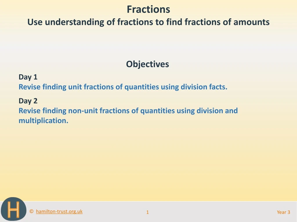 fractions use understanding of fractions to find