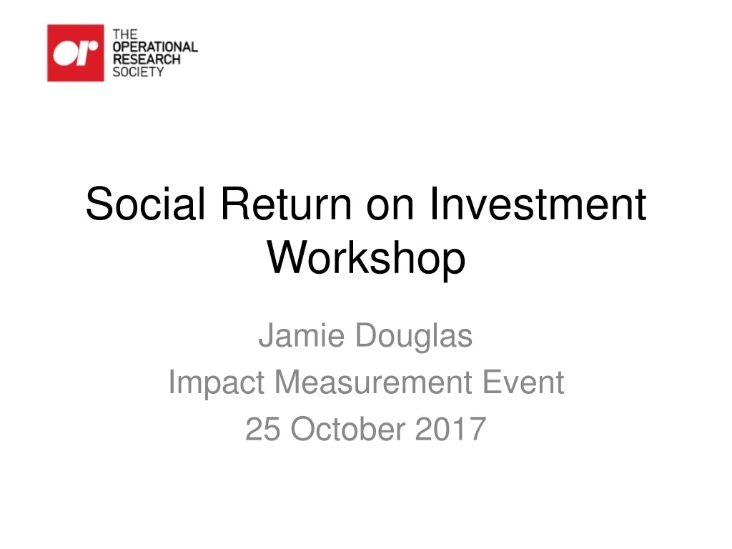 social return on investment workshop